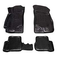 Комплект ковриков в салон Airline, Hyundai Accent II 2000-2012, высокий борт, полиуретан, цвет чёрны ...