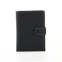 Обложка для документов 3 в 1: для автодокументов, паспорта, купюр на кнопке, цвет чёрный