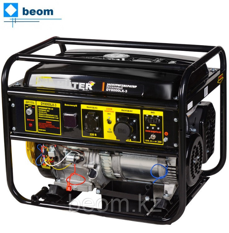 Бензиновый генератор HUTER DY8000LX3 (6500 Вт | 380В | бак л 22 | Вес, кг 77.7 | ручной стартер / электростартер)