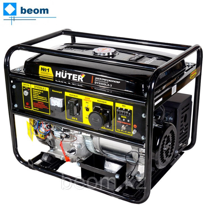 Бензиновый генератор HUTER DY9500LX-3 (7500 Вт | 380В | бак л 25 | Вес, кг 83.6 | ручной стартер, электростартер ), фото 1