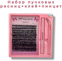 Набор пучковых ресниц+клей,пинцет 4в1 в ассортименте, фото 2