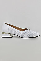 Женские удобные туфли из натуральной кожи в белой расцветке
