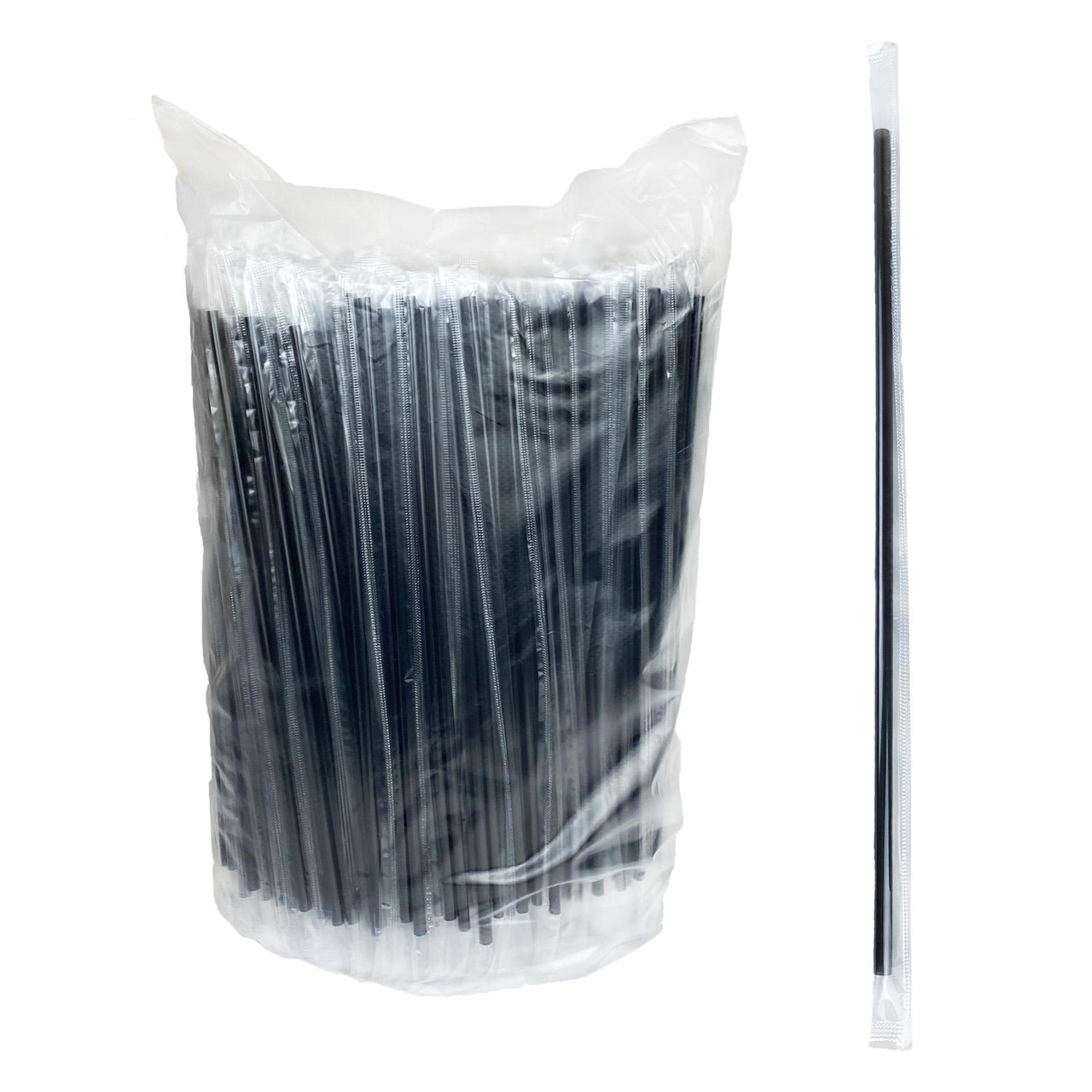 Трубочка б/г, соломинка/d0,5x24/черные в индив.уп полиэтилен/500шт/БАР000059, фото 1