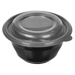 100ШТ/Контейнер черный ПРМС 350мл С КРЫШКОЙ /Пла002269