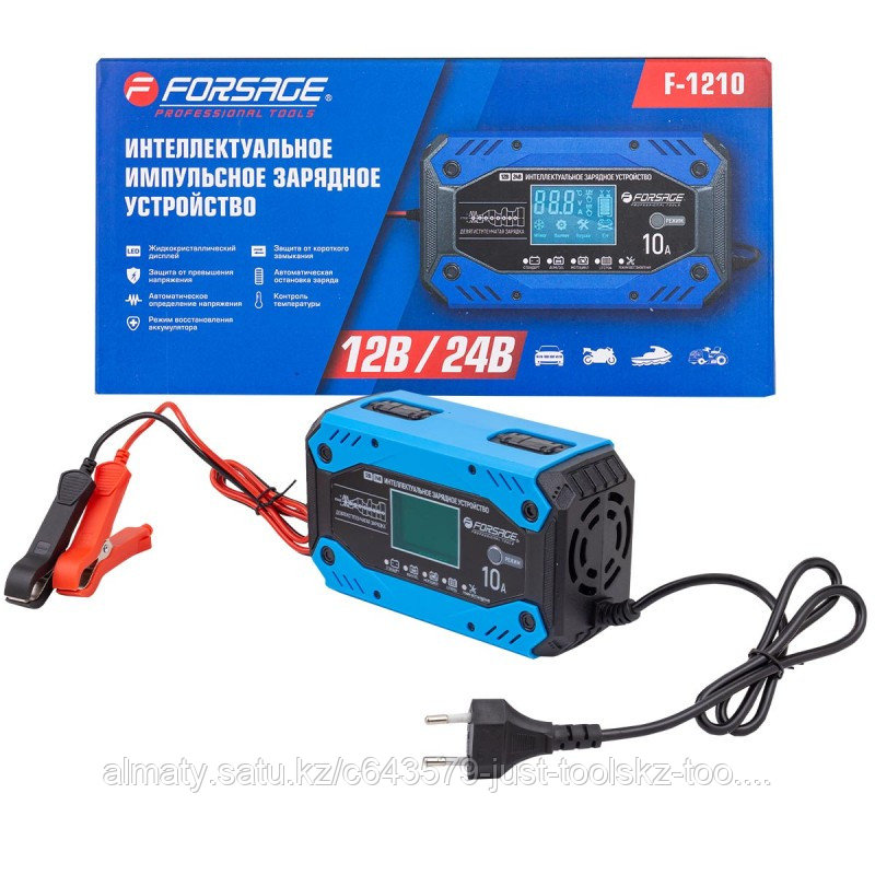 Forsage Устройство зарядное импульсное для АКБ с ЖК дисплеем (12/24В,10A,автостоп,функция восст.-я,защита о