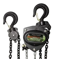 ROCKFORCE Лебедка механическая подвесная с лепестковым механизмом фиксации цепи натяжения, 3т (длина цепи - 3м
