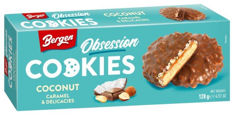 Печенье Bergen Cookies Coconut caramel & delicacies 128 гр / Польша (18 шт в упак)