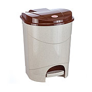 Контейнер для мусора 19л с педалью (Беж. мрамор) М2892