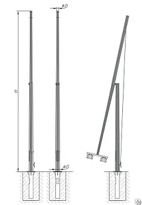 Опора для освещения складывающаяся 9м