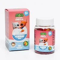 Ми-Ми-Мишки Рыбный жир детский фруктово-ягодный микс, 120 жевательных капсул по 400 мг