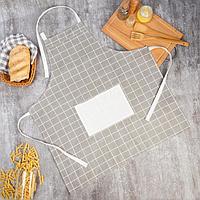 Фартук Доляна «Клетка серая», 62×70 см, 100%пэ