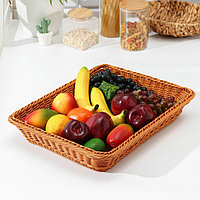 Корзина для продуктов Доляна, 44.5×35×8 см, коричевая