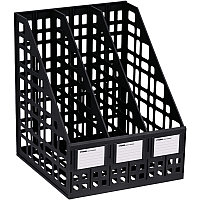 Лоток вертикальный СТАММ, 3 отделения, черный