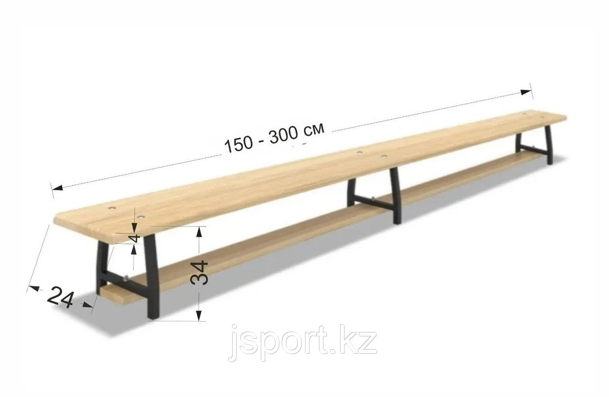 Скамья гимнастическая 120х24х34см доска 40мм KZ