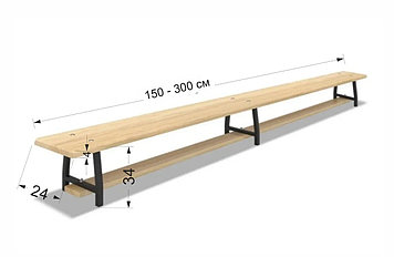 Скамья гимнастическая 120х24х34см доска 40мм KZ