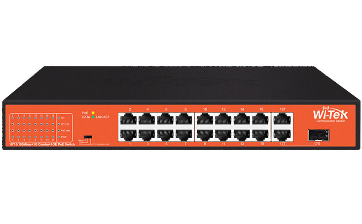 WI-PS518GH Wi-Tek Неуправляемый коммутатор с функцией PoE