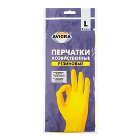 Перчатки хозяйственные, резиновые, 1 пара, размер L,М,XL AVIORA