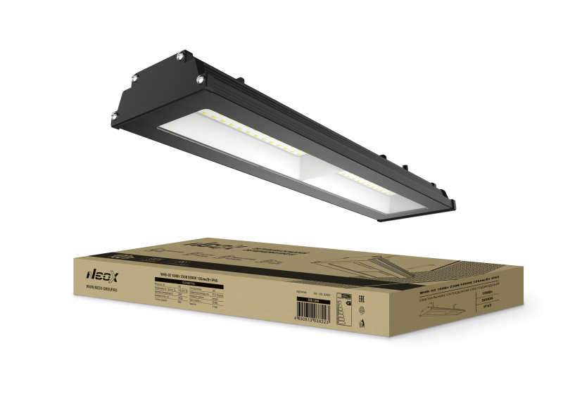 Светильник складской светодиодный WHB-02 100Вт 230В 5000К 10500Лм 105Лм/Вт IP65 без пульсации NEOX, фото 1