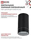 Светильник уличный потолочный ПБУ ЦИЛИНДР-1xА60-NL-BL с подсветкой черный IP54 IN HOME, фото 2