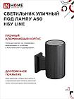 Светильник уличный настенный односторонний НБУ LINE-1хA60-BL алюминиевый черный IP54 IN HOME, фото 3