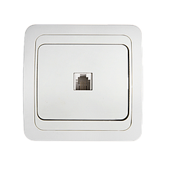 Розетка компьютерная одинарная RJ-45 CLASSICO белая 2131 IN HOME