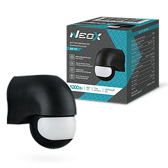 Датчик движения инфракрасный ДД 10Ч 1200Вт 180 гр. 12м IP44 черный NEOX