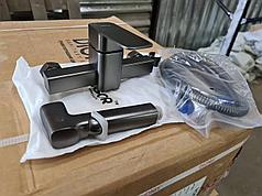 Смеситель с гигиеническим душем A18-FB-341, оружейная сталь