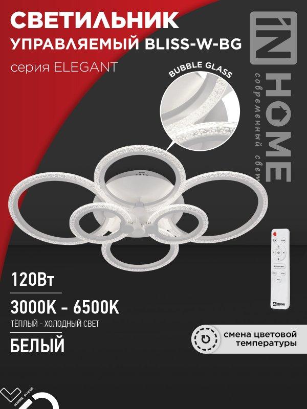 Светильник светодиодный ELEGANT BLISS-W-BG 120Вт 230В 3000-6500K 8400Лм 780х550х130мм пульт ДУ белый IN HOME