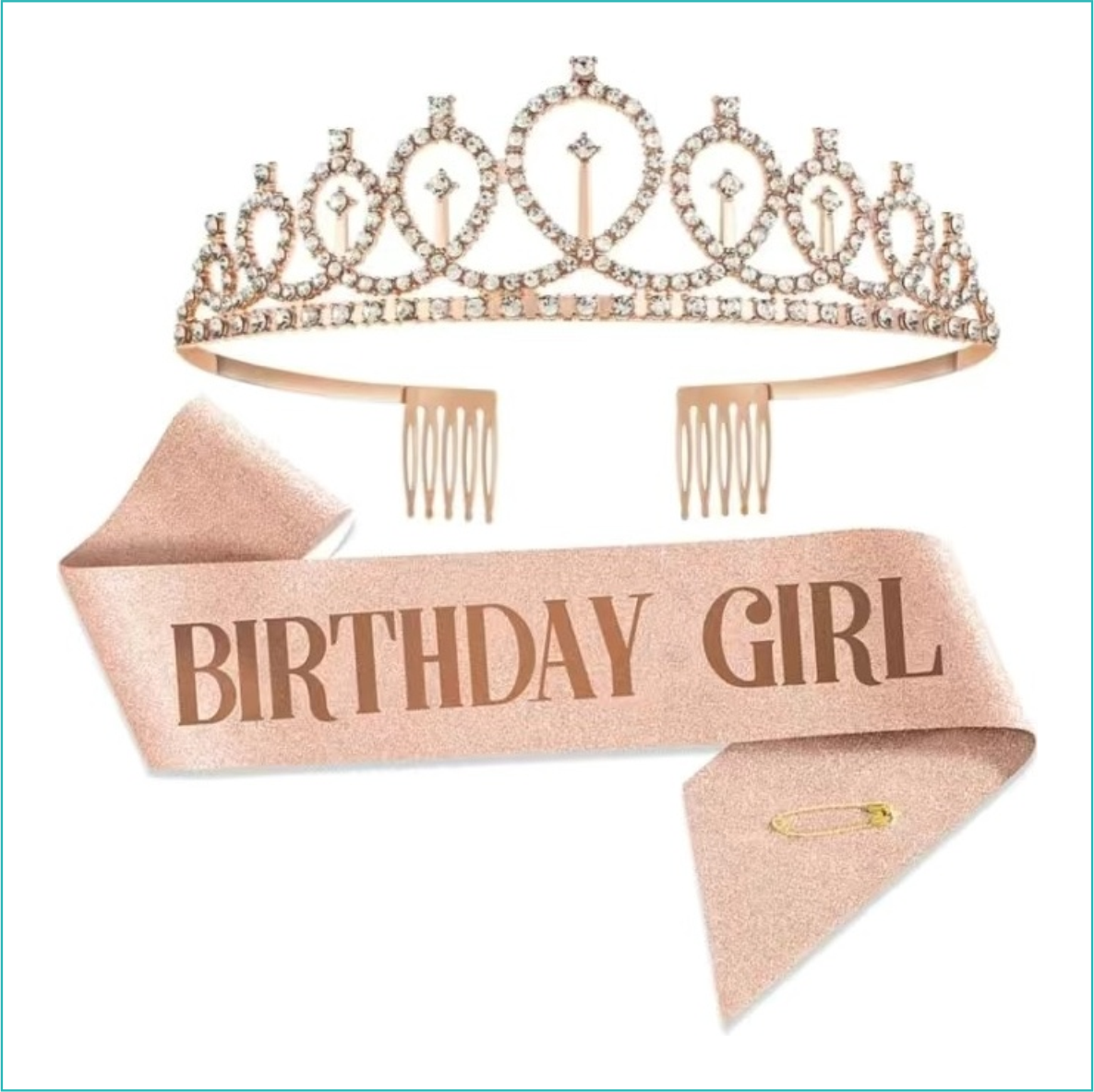 Набор для именинницы "Birthday Girl" — корона и лента (Bronze)
