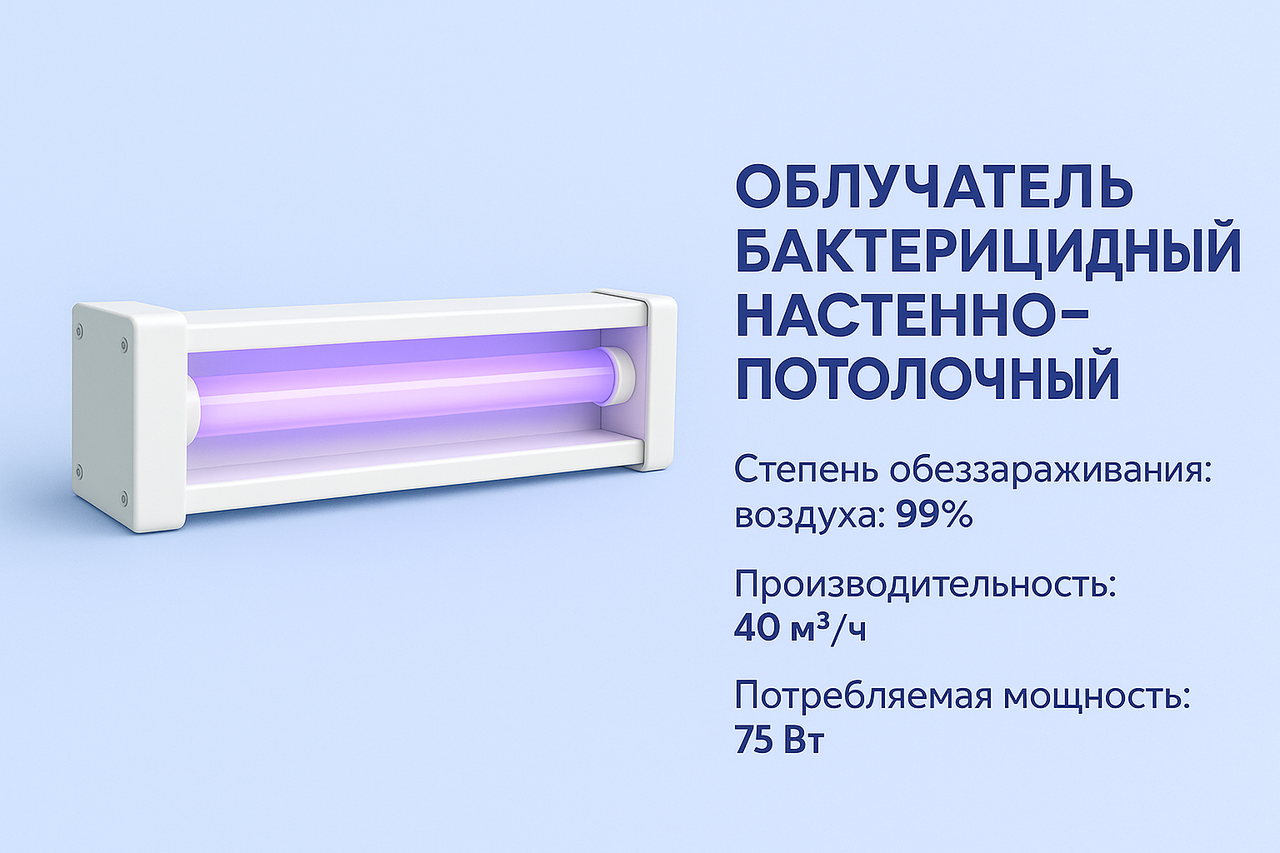 Облучатели бактерицидные настенно-потолочные ОБНП 1х15