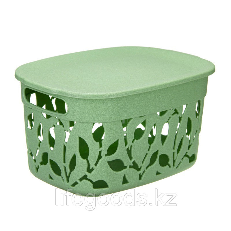 Коробка 5,5л "Флора" с крышкой (Мята) М2362