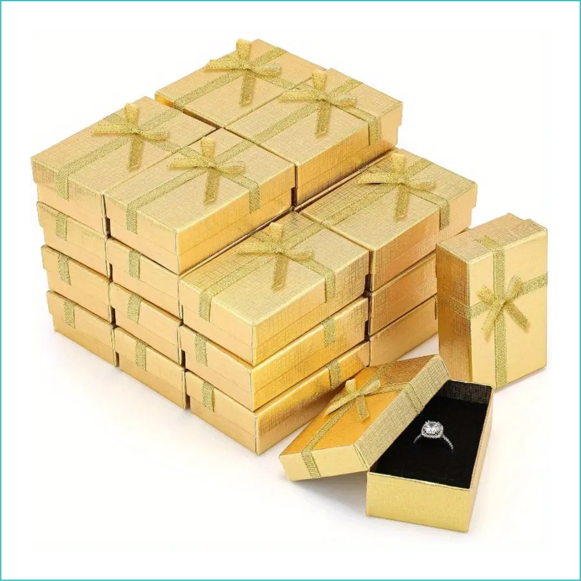 Подарочная коробочка с бантом Gold (8х5х2.5см)