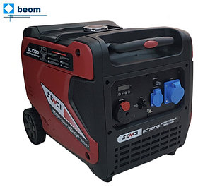 Бензиновый инверторный генератор SENCI SC7000i (6.3 кВт | 220 В | 322 см³ | бак л 13,5 | Вес, кг 56  | чистый синус)