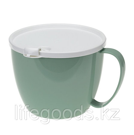 Кружка для супа 0,7л с крышкой (Фисташковый) М1214, фото 2
