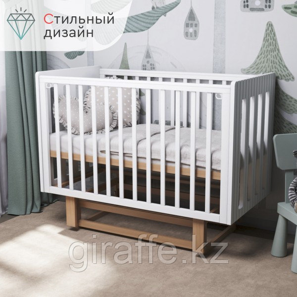 Кроватка TOMIX "TESS" белый/бук) 120/60