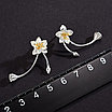 Женские серебряные 925пр серьги Lotus Fun (ручная работа) вес 5.2гр (позолоченное покрытие), фото 5