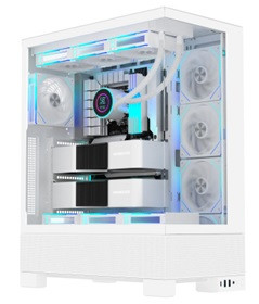 Кейс FSP U691-WP  Panoramic ATX Ultra Tower  ATX(BTF)  M-ATX  Mini-ITX  USB3.0 x 2  Type-C  TG  White, фото 1