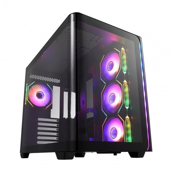 Кейс M580-BP Panoramic ATX Mid Tower ATX(BTF) M-ATX Mini-ITX USB3.0 x 2 Type-C Curved Glass Black