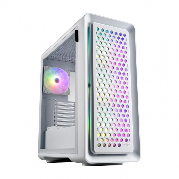 Кейс CUT593A-W ATX Full Tower E-ATX ATX M-ATX Mini-ITX USB3.0 x 2 Type-C TG White, фото 1