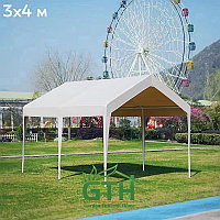 Шатер Павильон 3х4 м. Садовый шатер. Белый и бежевый