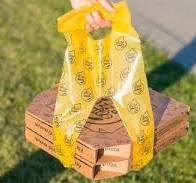 Пакет с вырезами для коробки под пиццу 50 штук в упак. Цветные