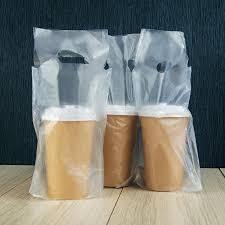 Пакет-переноска для двух стаканов полиэтиленовый, фото 1