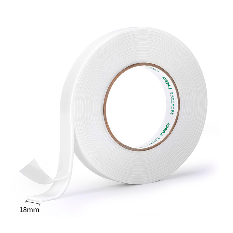 Клейкая лента двусторонняя DELI 18 мм х 4,5 м (вспененная основа)