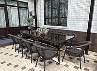 Комплект садовой плетеной мебели из ротанга Mebelux Deco Classic 11в1 на 10 персон, Шоколадный