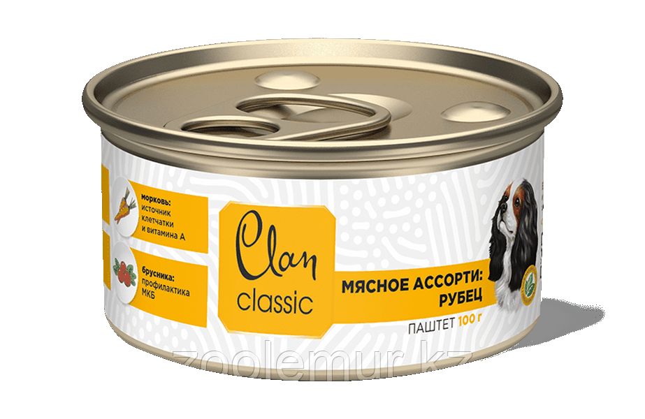 Clan Classic консервы для собак, Мясное ассорти с рубцом, 100 гр