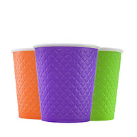 EM80-280 (УПАК) Стакан бумажный одноразовый двухслойный 250 мл. (, 5769, 0479 Waffle Color (3 цвета)