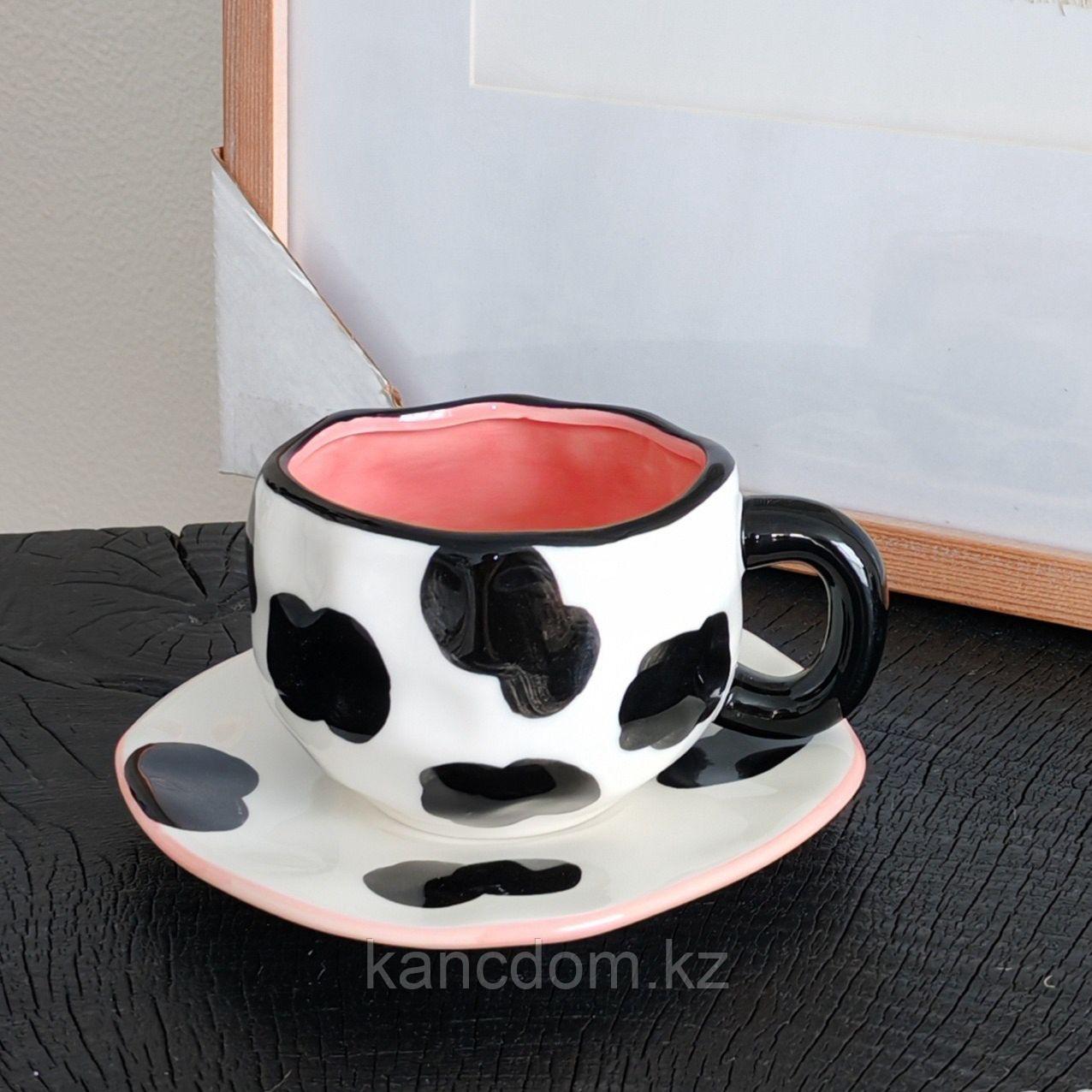 Кружка керамическая "Милка" с тарелкой 300мл
