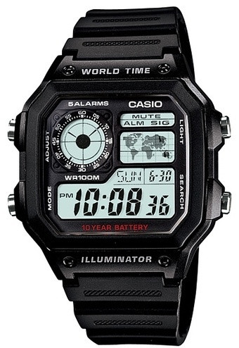 Часы Кварцевые CASIO AE-1200WH-1AVDF пластик