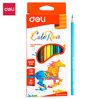 Карандаши цветные Deli "ColoRun", 12 цветов, картон
