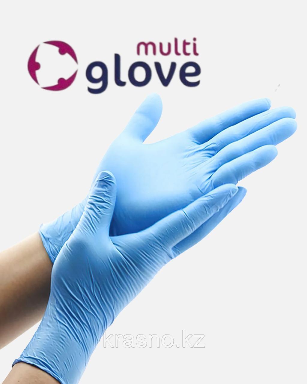 Перчатки XS 100шт нитрил голубые MULTIGLOVE